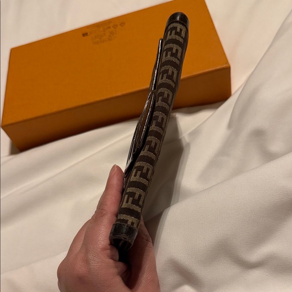 Fendi Brown Zucca FF Logo Continental Wallet with Silver Buckle - Picture 7 of 11